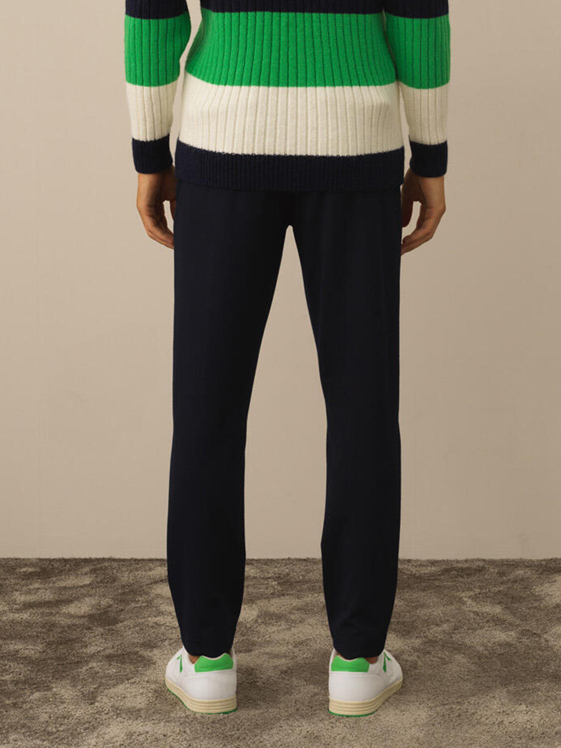 Lacivert Pamuk Dokulu Regular Fit Sweat Pantolon - 2