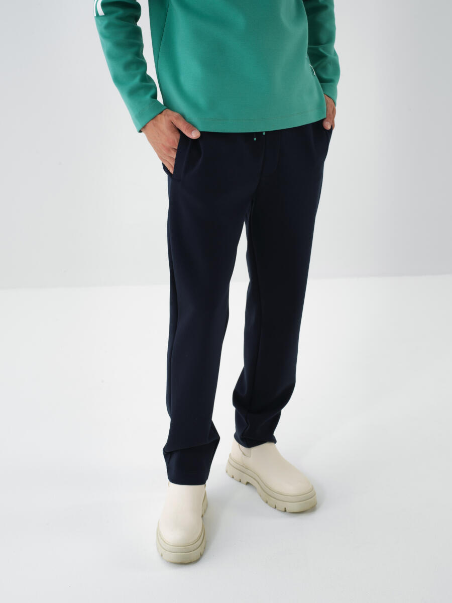 Lacivert Pamuk Dokulu Regular Fit Sweat Pantolon