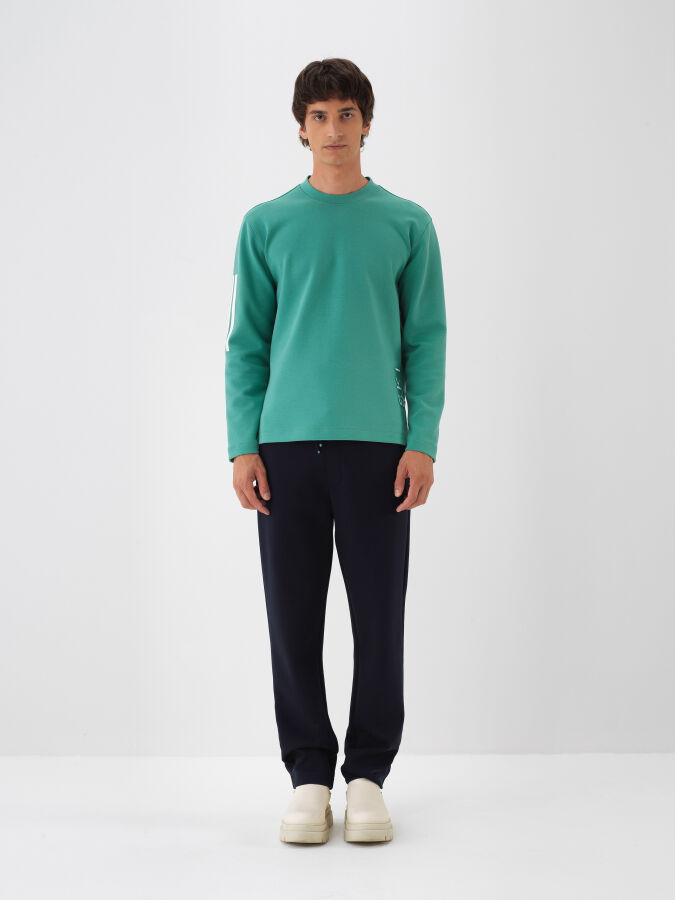 Lacivert Pamuk Dokulu Regular Fit Sweat Pantolon - Xint