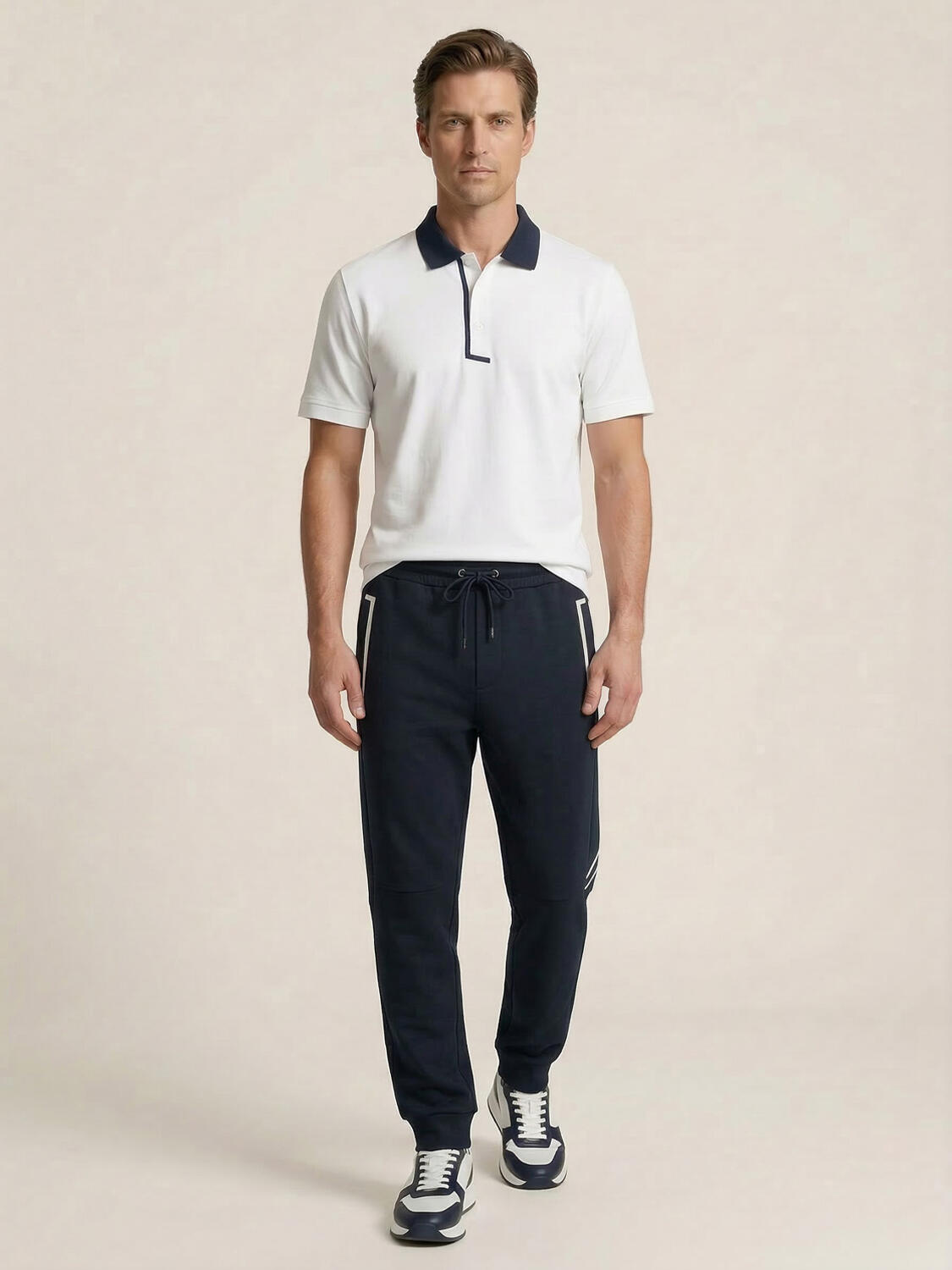 Lacivert Pamuk Dokulu Regular Fit Sweat Pantolon - 2