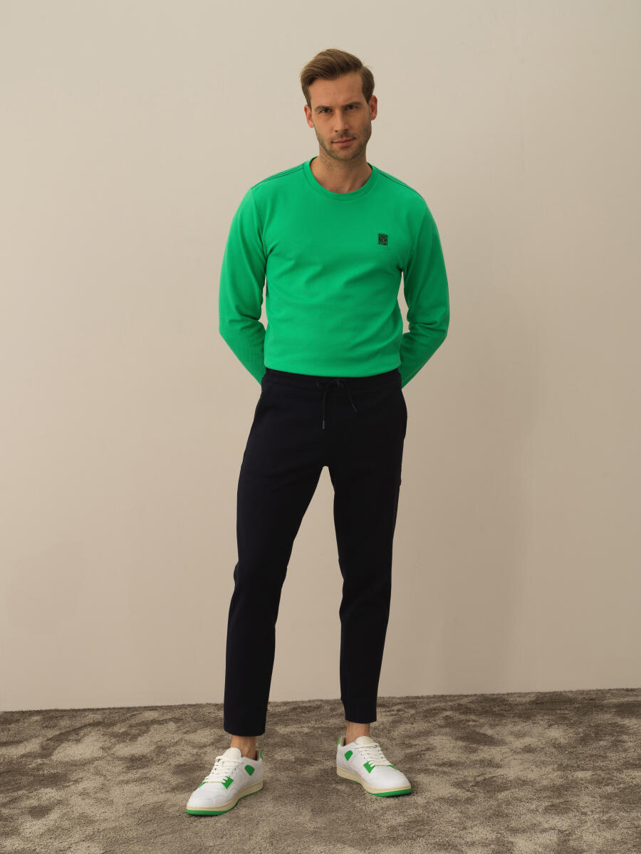 Lacivert Slim Fit Pamuklu Sweat Pantolon - 2