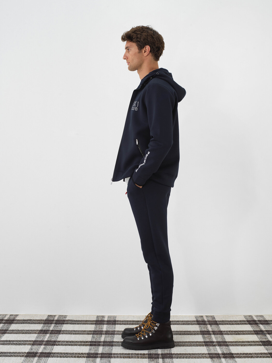 Lacivert Pamuk Dokulu Slim Fit Sweat Pantolon - Xint