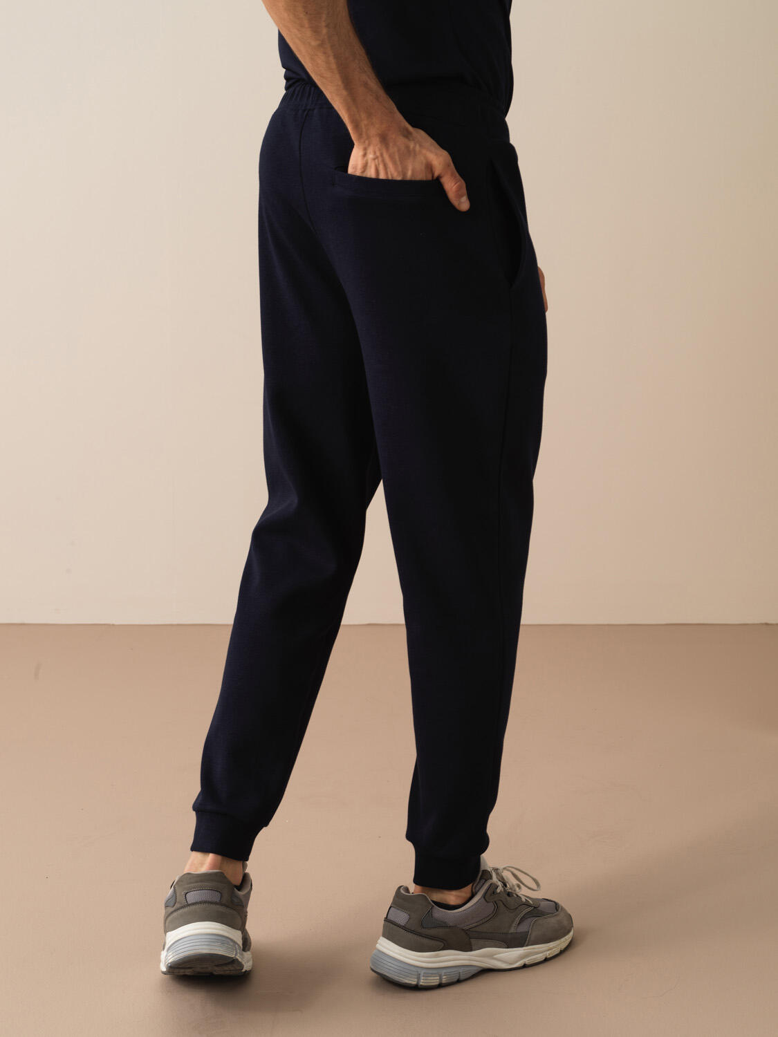 Lacivert Pamuk Dokulu Regular Fit Sweat Pantolon