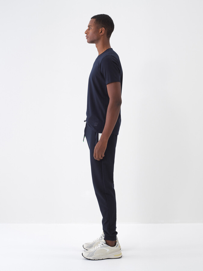 Lacivert Pamuk Dokulu Regular Fit Sweat Pantolon (5)