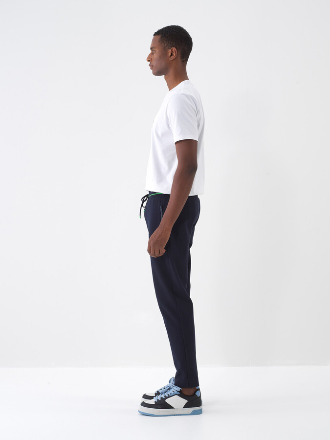 Lacivert Pamuk Dokulu Regular Fit Sweat Pantolon (5)