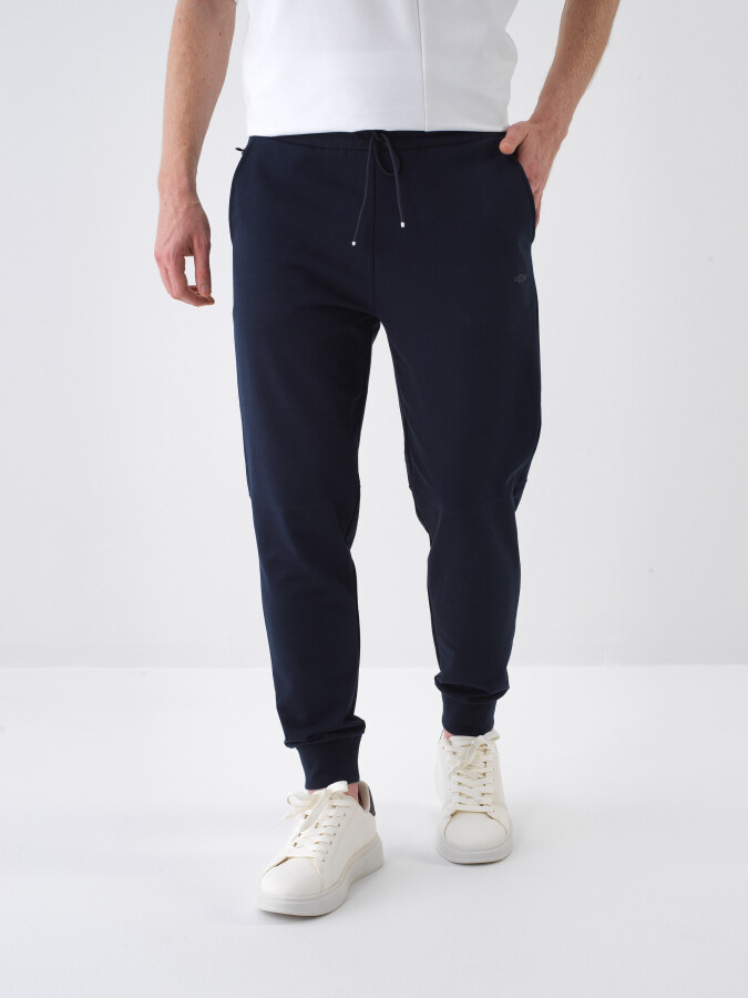 Lacivert Pamuk Dokulu Regular Fit Sweat Pantolon
