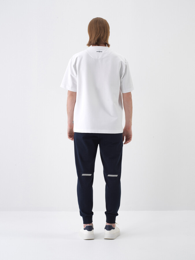 Lacivert Pamuk Dokulu Regular Fit Sweat Pantolon - 4