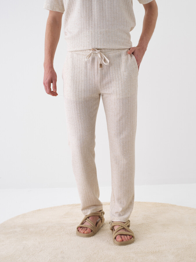 Naturel Keten Karışımlı Regular Fit Sweat Pantolon