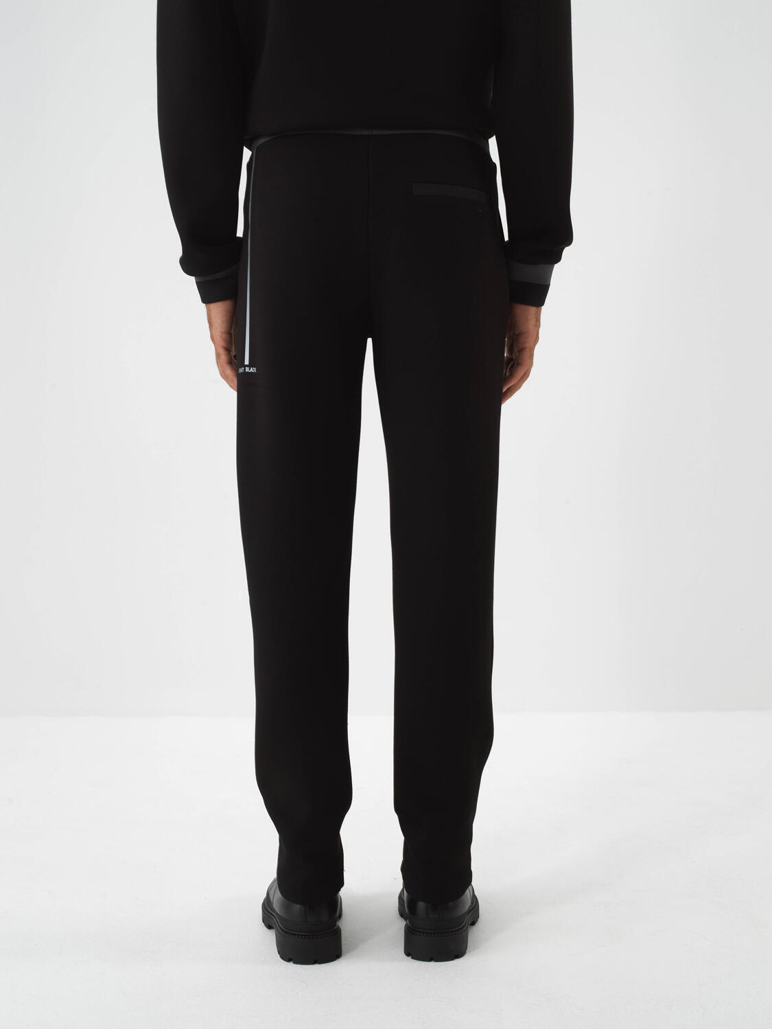 Siyah Pamuk Dokulu Regular Fit Sweat Pantolon - 5