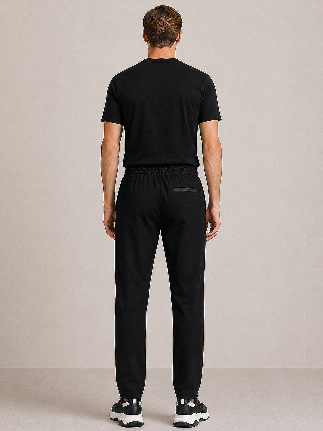 Siyah Pamuk Dokulu Regular Fit Sweat Pantolon (3)