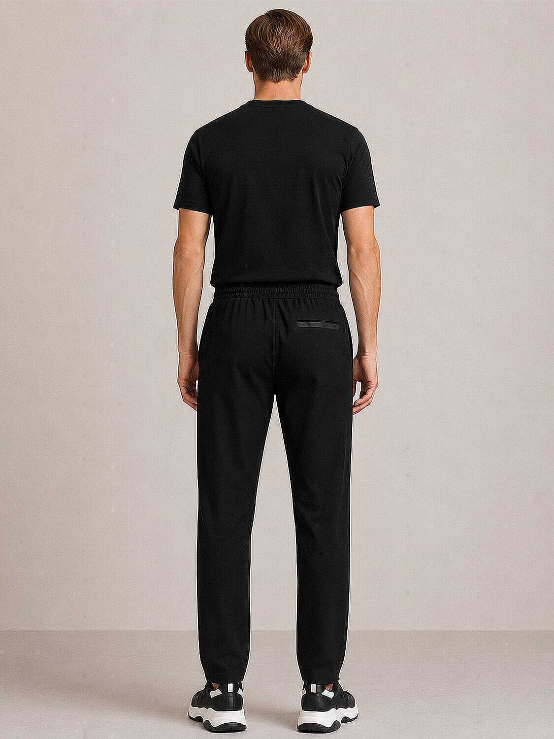 Siyah Pamuk Dokulu Regular Fit Sweat Pantolon (3)