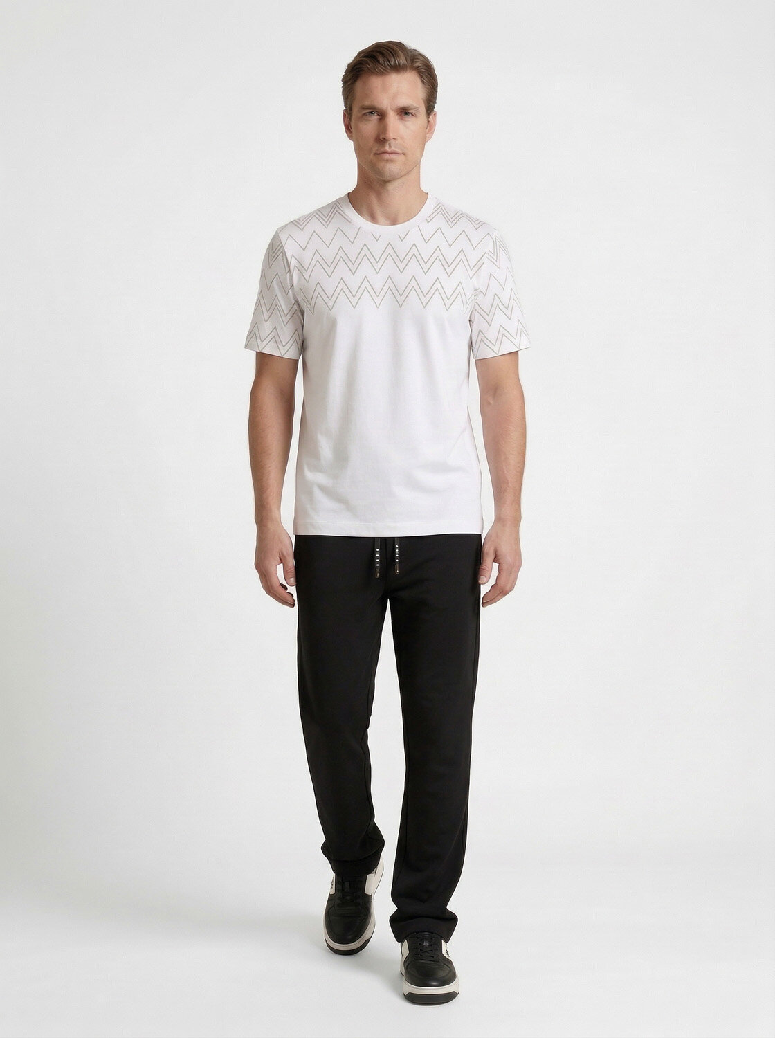 Siyah Pamuk Dokulu Regular Fit Sweat Pantolon - 4