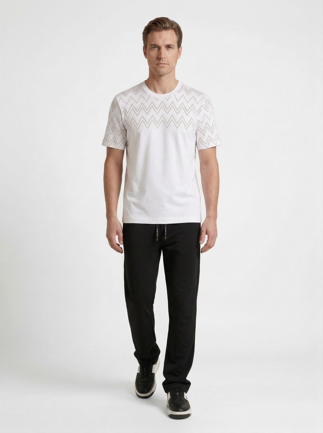 Siyah Pamuk Dokulu Regular Fit Sweat Pantolon - 4