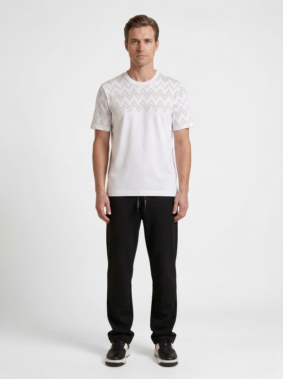 Siyah Pamuk Dokulu Regular Fit Sweat Pantolon - 2