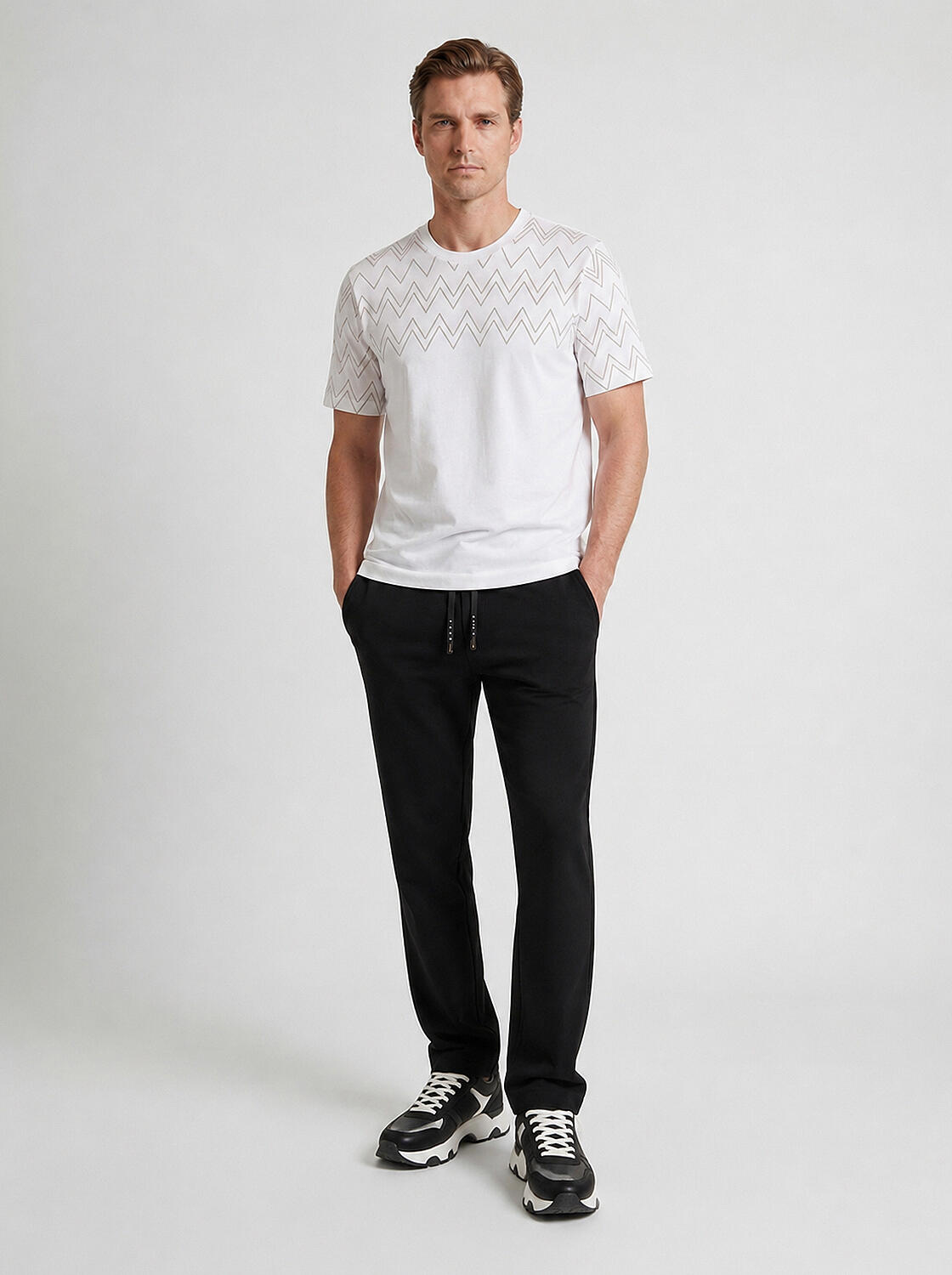 Siyah Pamuk Dokulu Regular Fit Sweat Pantolon - 2