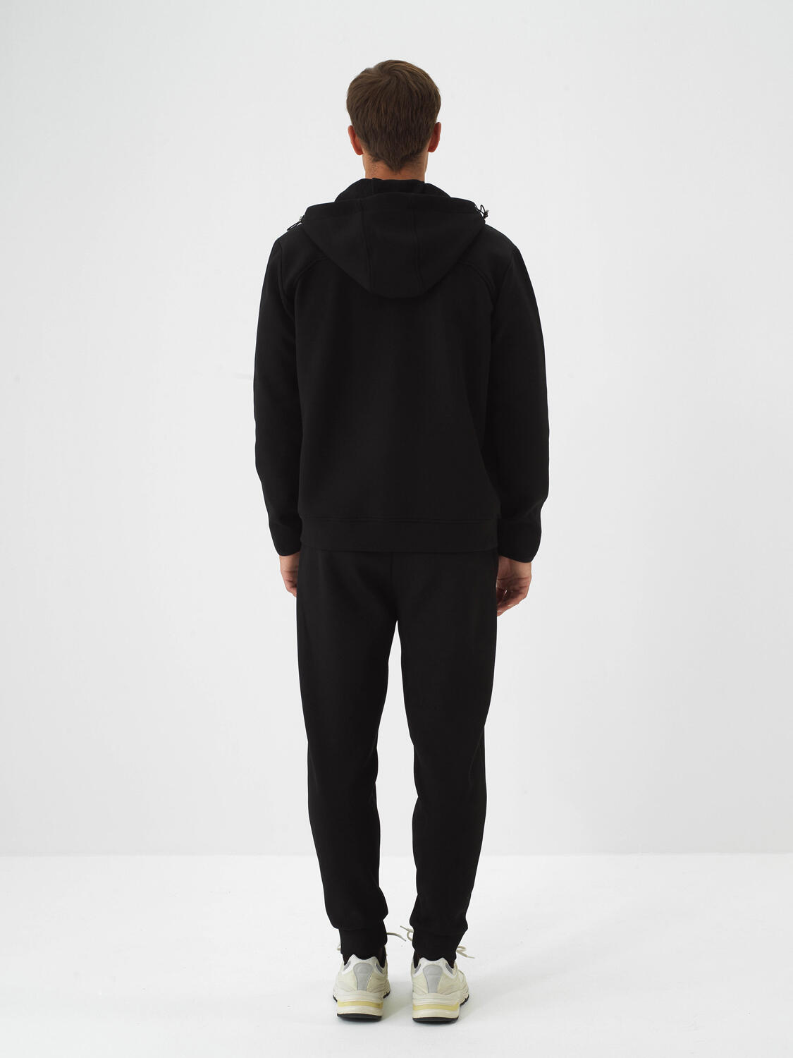 Siyah Pamuk Dokulu Slim Fit Sweat Pantolon - 6