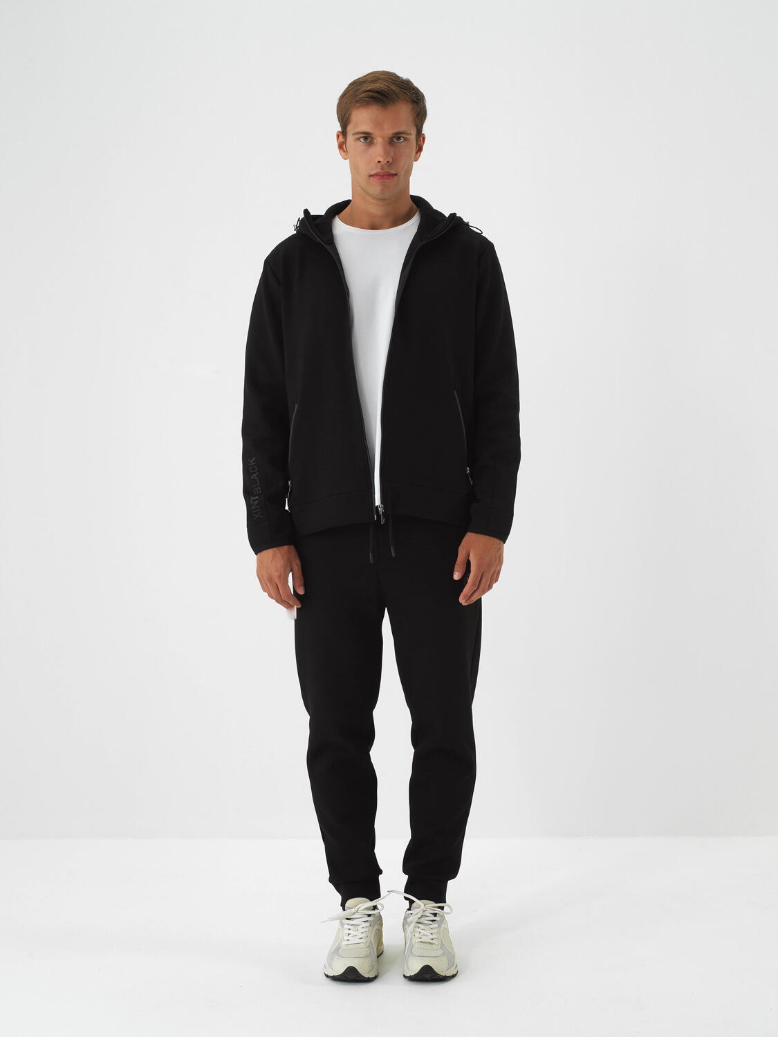 Siyah Pamuk Dokulu Slim Fit Sweat Pantolon - 2