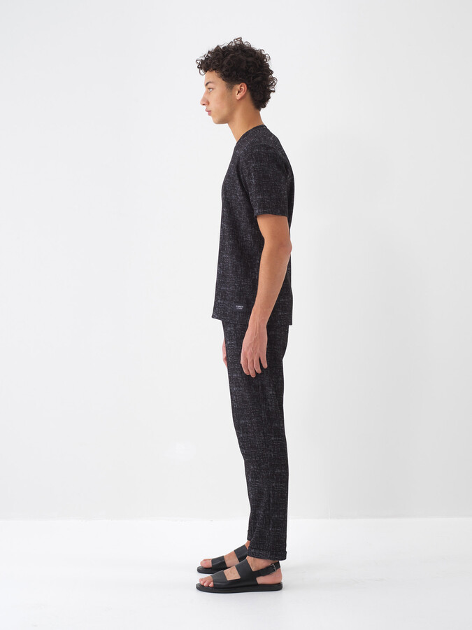 Siyah Pamuk Dokulu Regular Fit Sweat Pantolon (5)