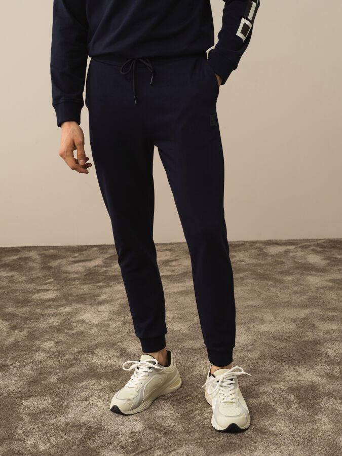 Xint Toptan Lacivert Pamuk Dokulu Regular Fit Sweat Pantolon
