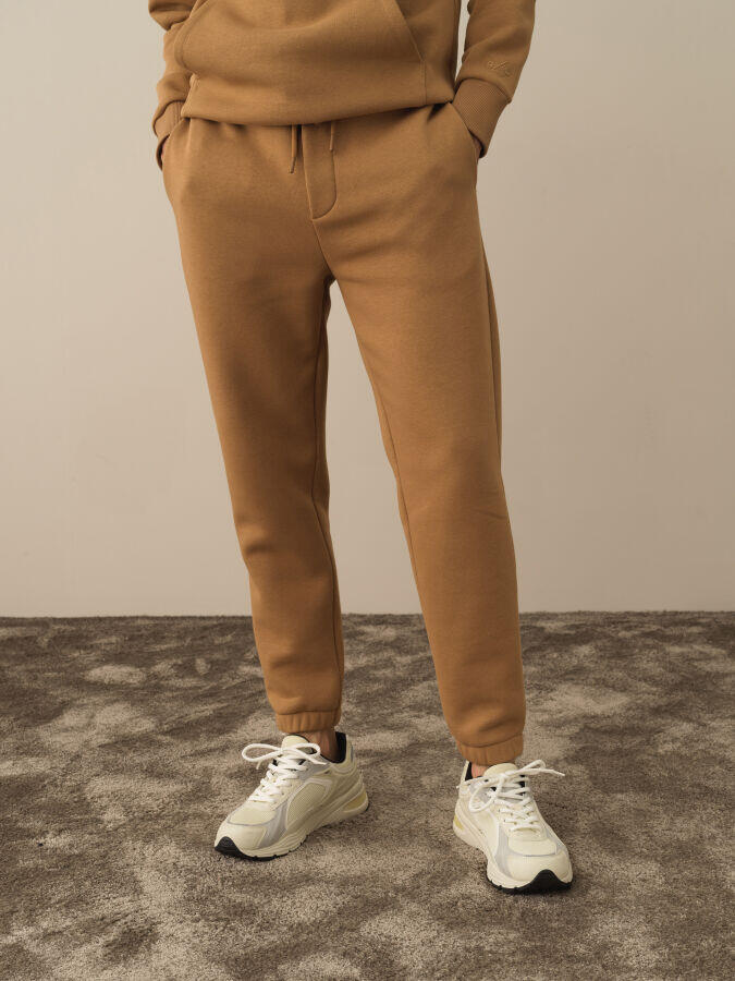 Xint Toptan Camel Pamuk Dokulu Regular Fit Sweat Pantolon
