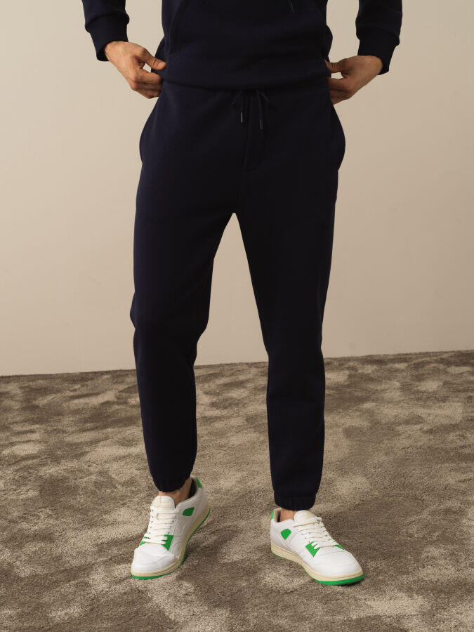 Xint Toptan Lacivert Pamuk Dokulu Regular Fit Sweat Pantolon