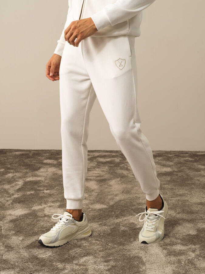 Xint Toptan Ekru Pamuk Dokulu Regular Fit Sweat Pantolon