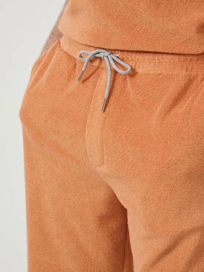 Kahverengi Regular Fit Pamuklu Havlu Sweat Şort - 3