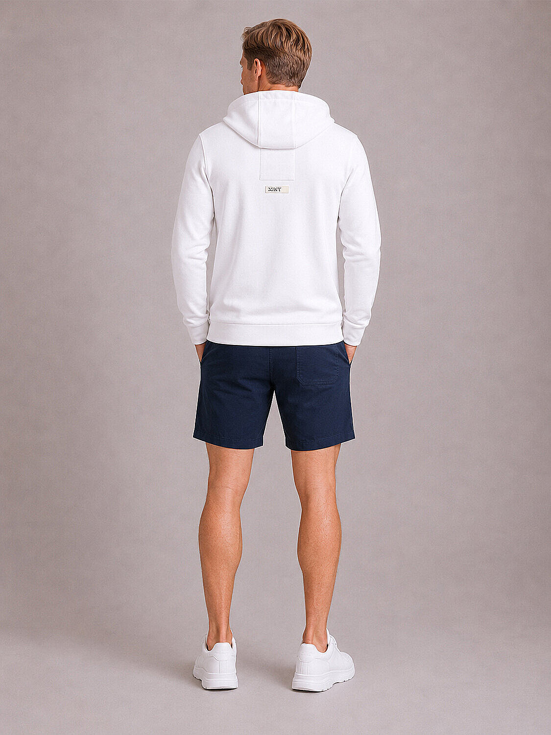 Beyaz Pamuk Dokulu Regular Fit Sweatmont (4)