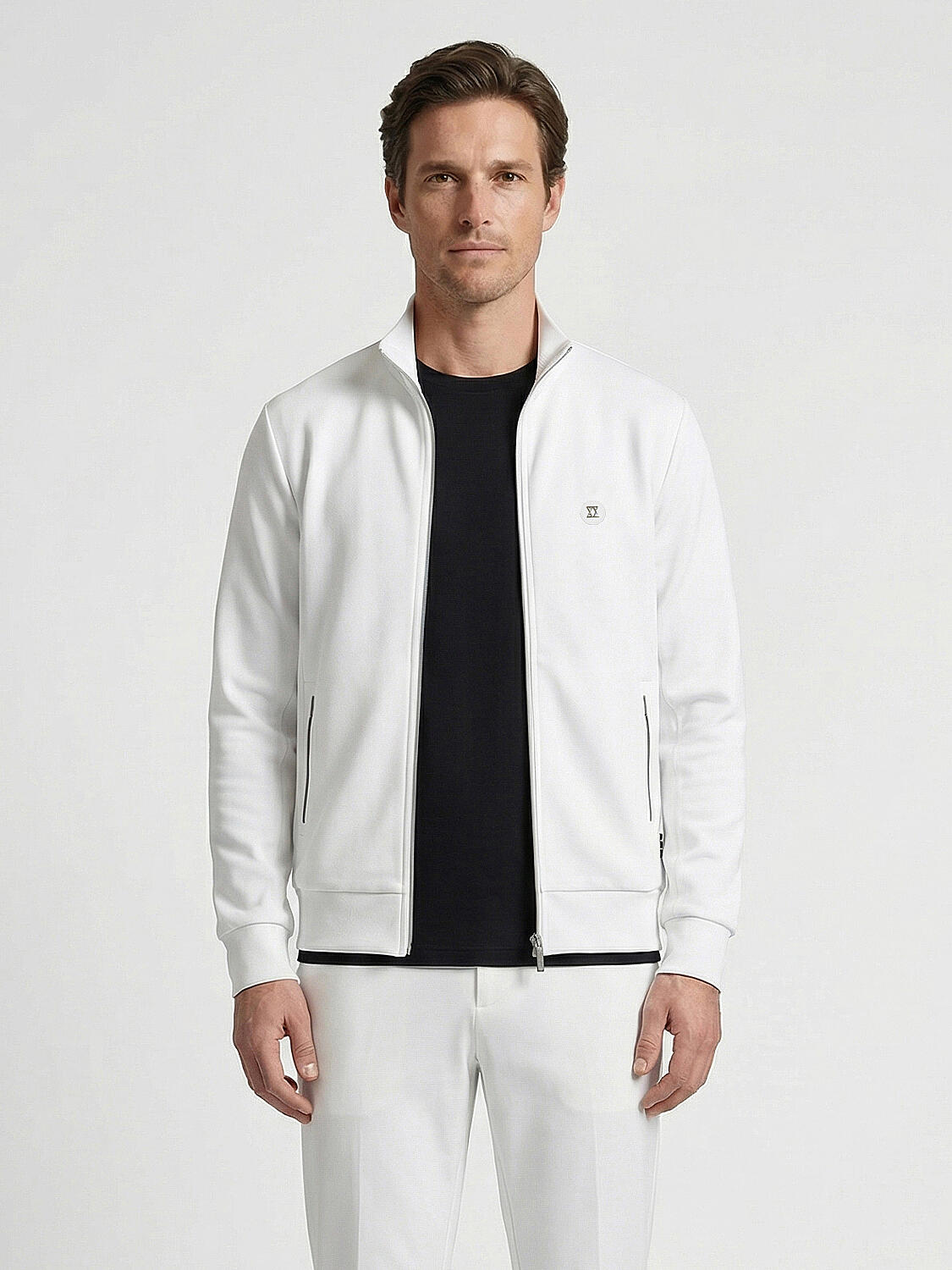 Beyaz Pamuk Dokulu Regular Fit Sweatmont - 1