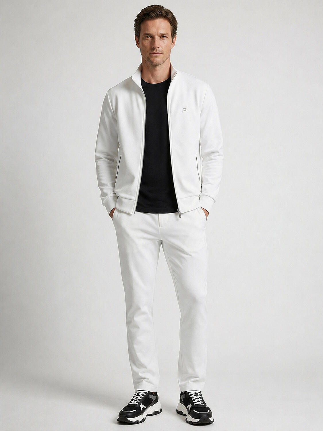 Beyaz Pamuk Dokulu Regular Fit Sweatmont - 2
