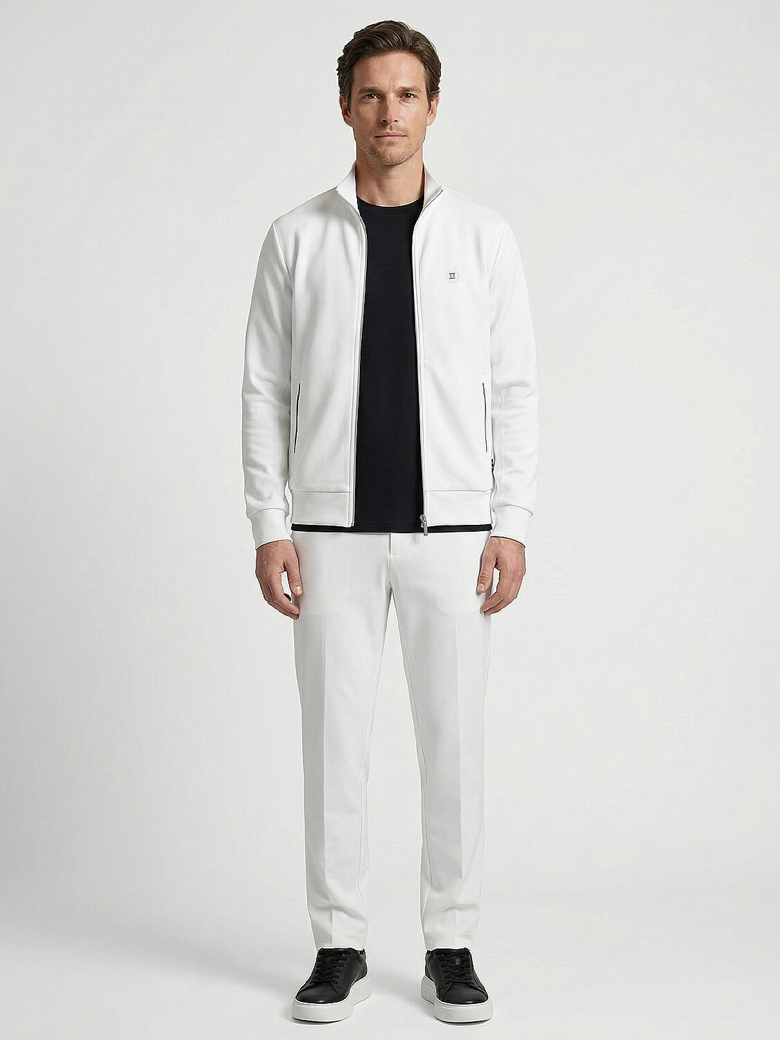 Beyaz Pamuk Dokulu Regular Fit Sweatmont (1)