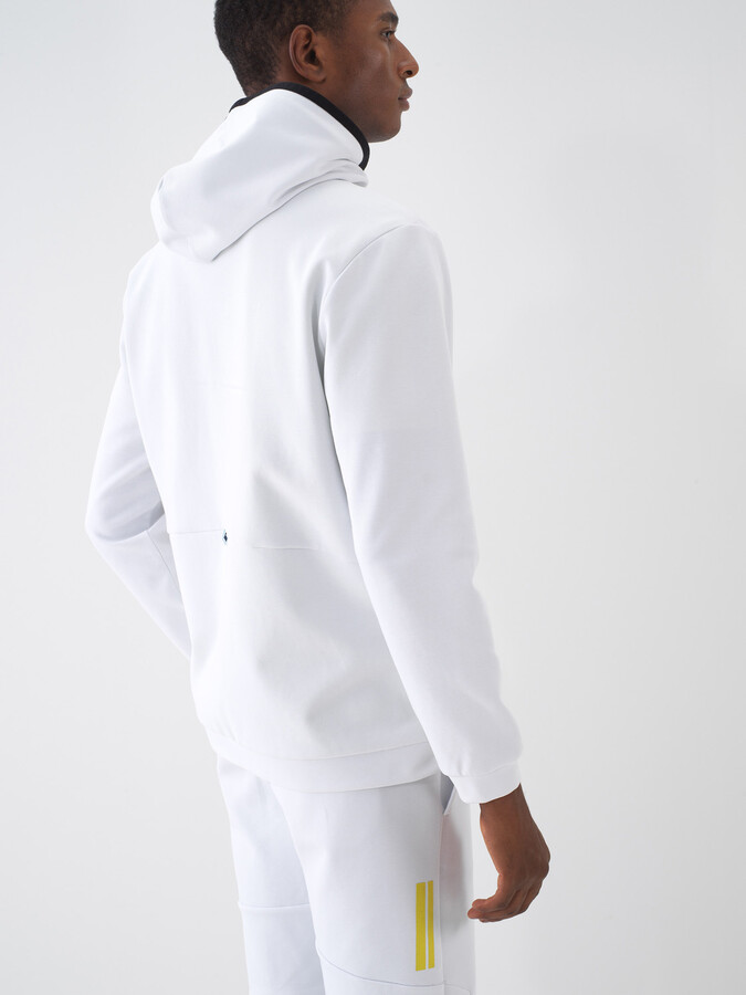 Beyaz Pamuk Dokulu Regular Fit Sweat Mont - 5