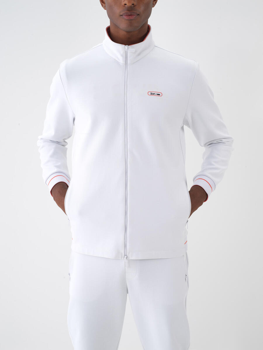 Beyaz Pamuk Dokulu Regular Fit Sweat Mont - 2