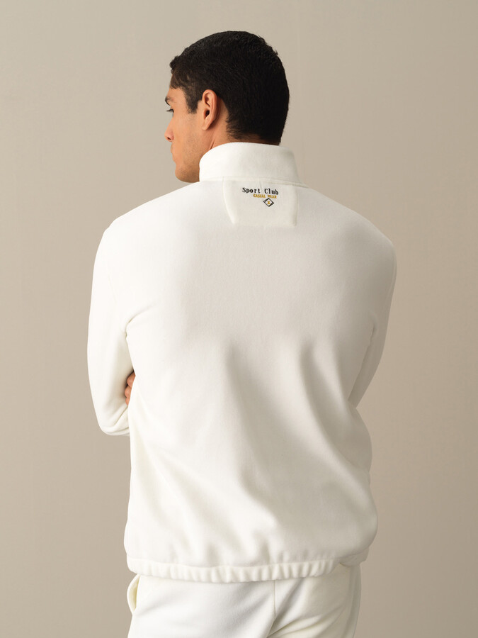 Ekru Regular Fit Dik Yaka Polar Mont - 3