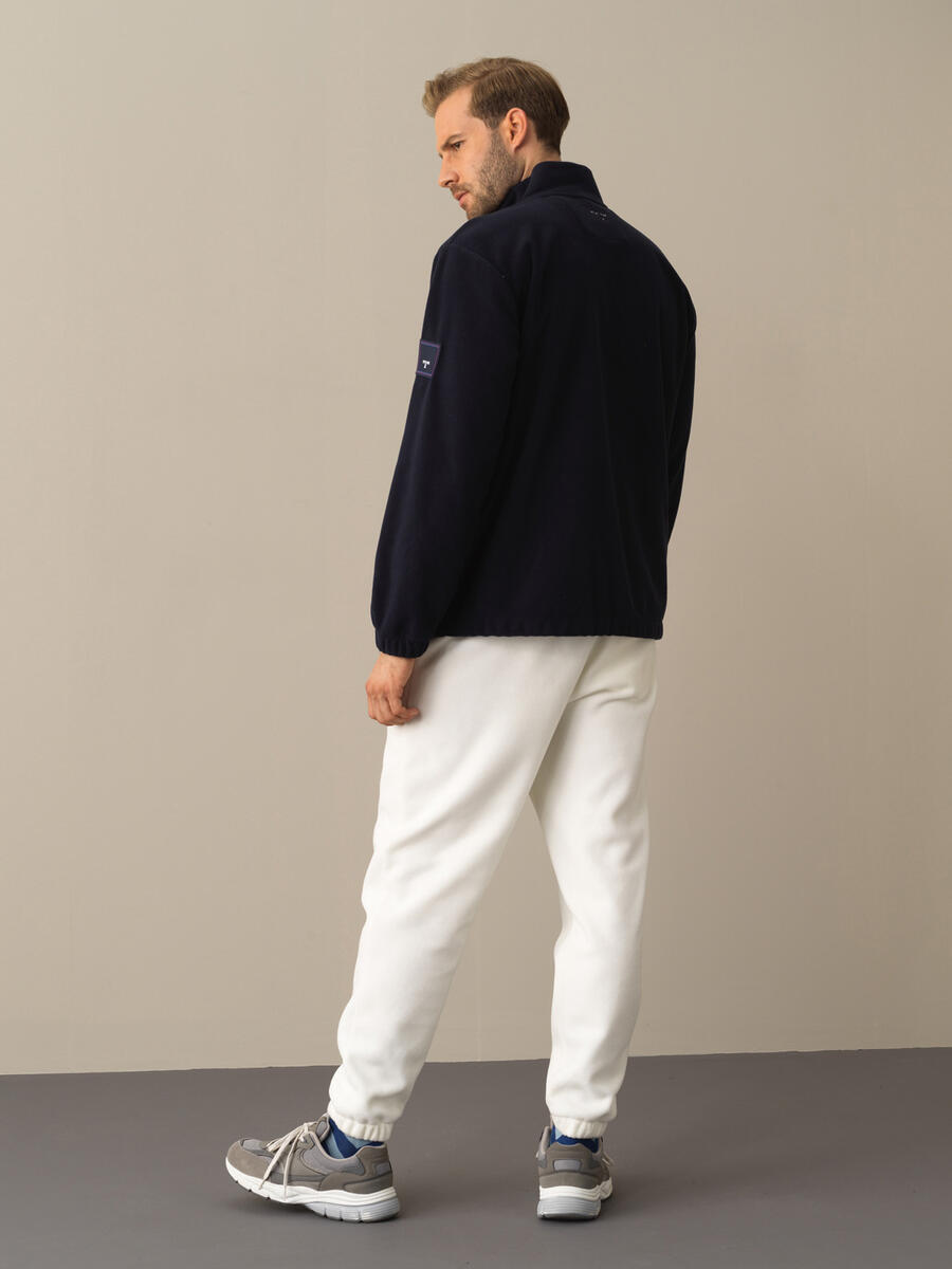 Lacivert Regular Fit Dik Yaka Polar Mont - 4