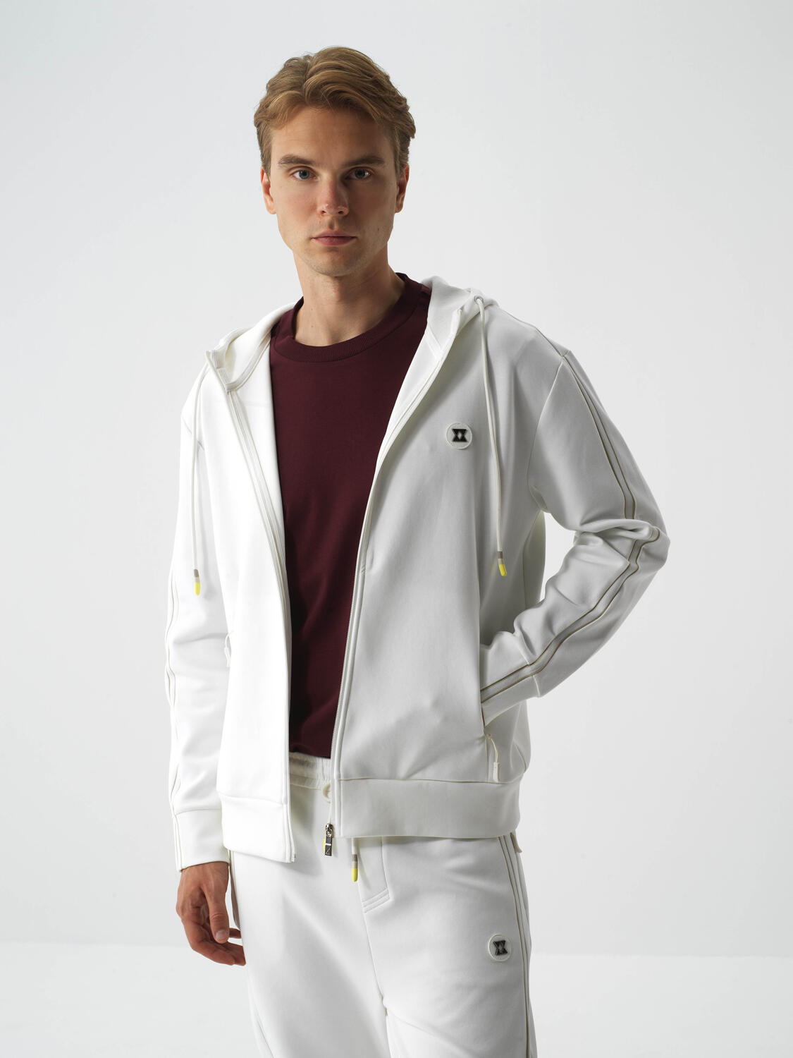 Ekru Pamuk Dokulu Regular Fit Sweatmont - 1