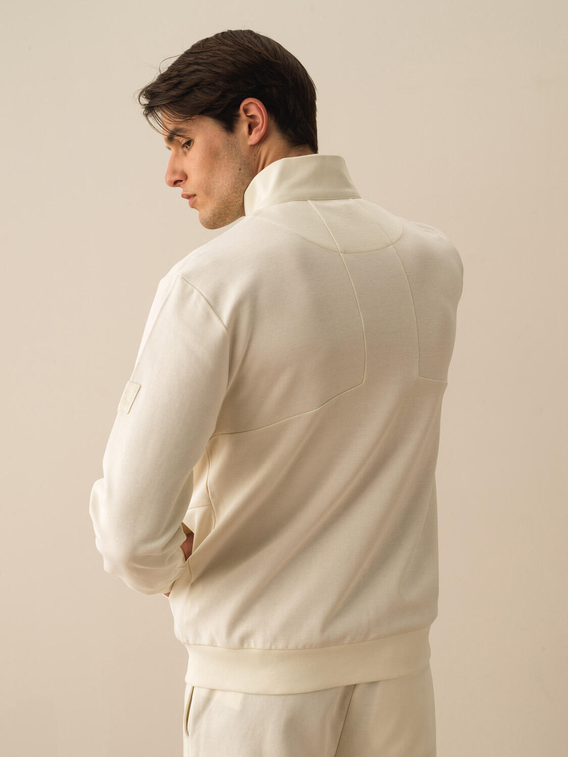 Ekru Pamuk Dokulu Regular Fit Sweat Mont