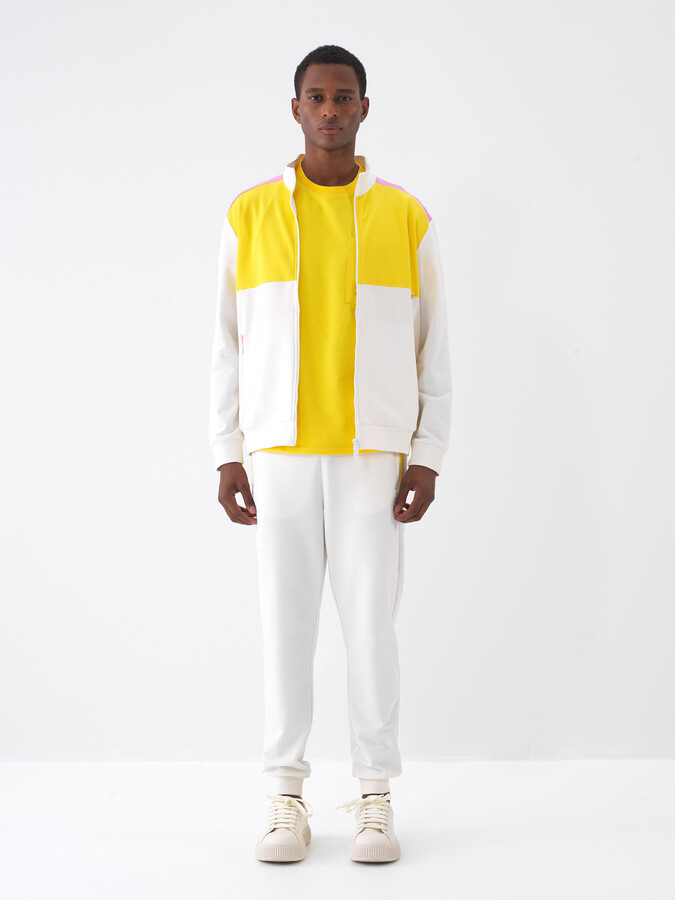 Ekru Pamuk Dokulu Regular Fit Sweat Mont (1)