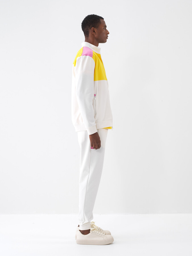 Ekru Pamuk Dokulu Regular Fit Sweat Mont - 3