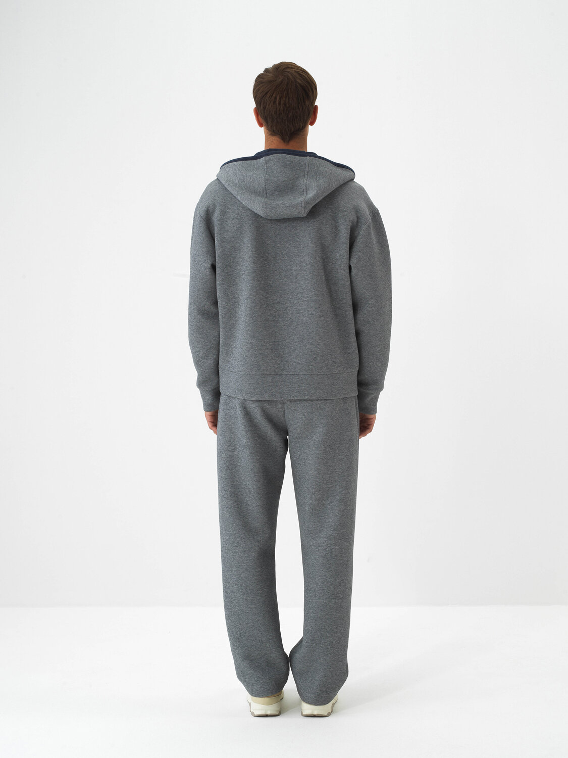 Gri Pamuk Dokulu Oversize Sweatmont - Xint