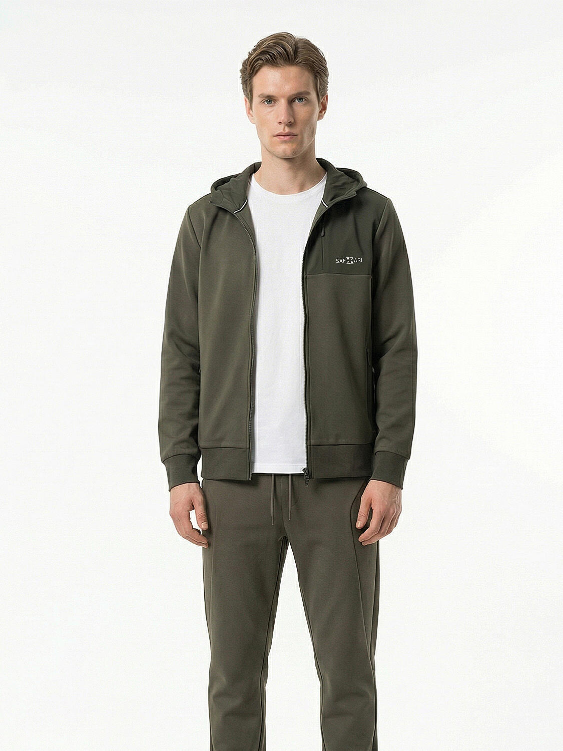 Haki Pamuk Dokulu Regular Fit Sweatmont - 1