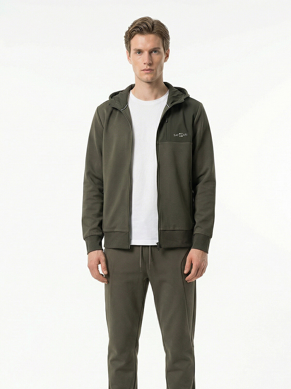 Haki Pamuk Dokulu Regular Fit Sweatmont