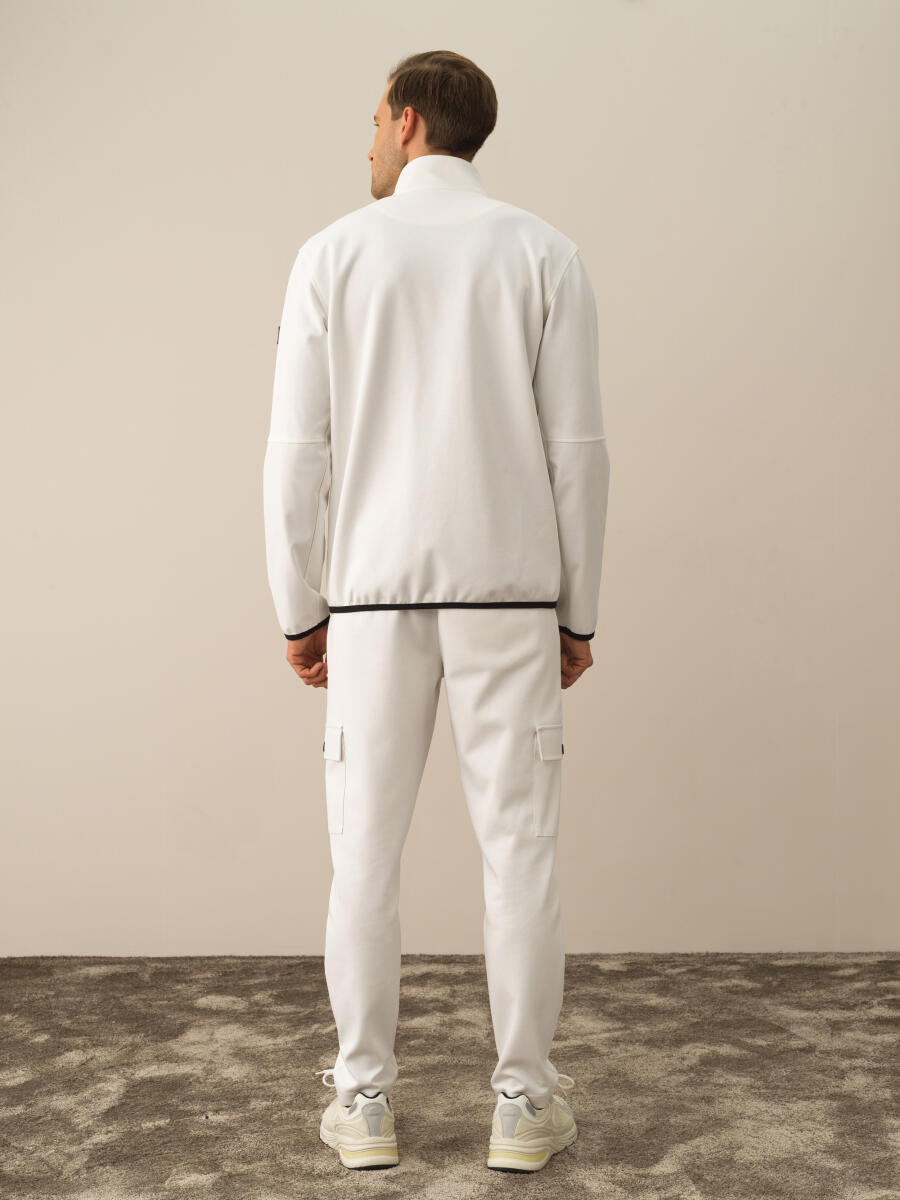 Ekru Regular Fit Dik Yaka Pamuklu Sweat Mont - 4
