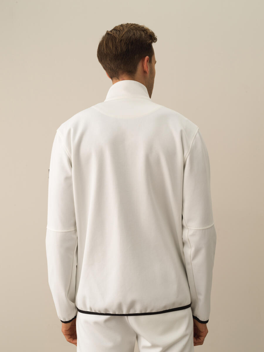 Kırık Beyaz Pamuk Dokulu Regular Fit Sweatmont - 5