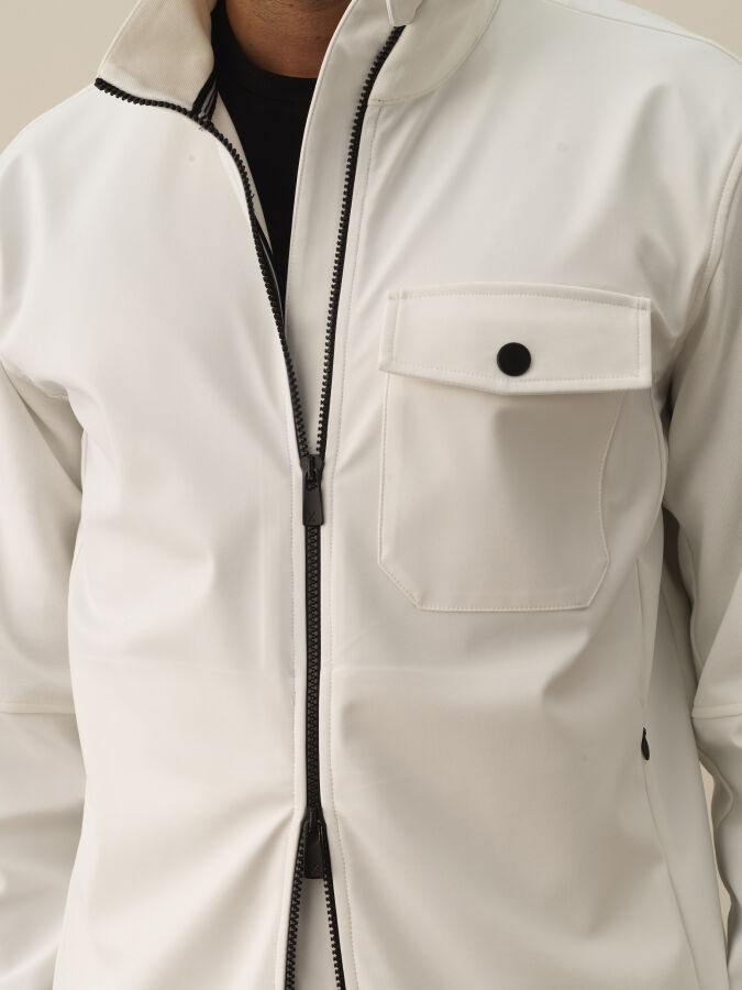 Kırık Beyaz Pamuk Dokulu Regular Fit Sweatmont - Xint