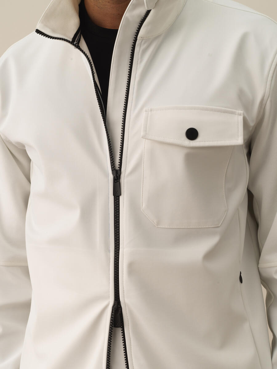 Kırık Beyaz Pamuk Dokulu Regular Fit Sweatmont - 3