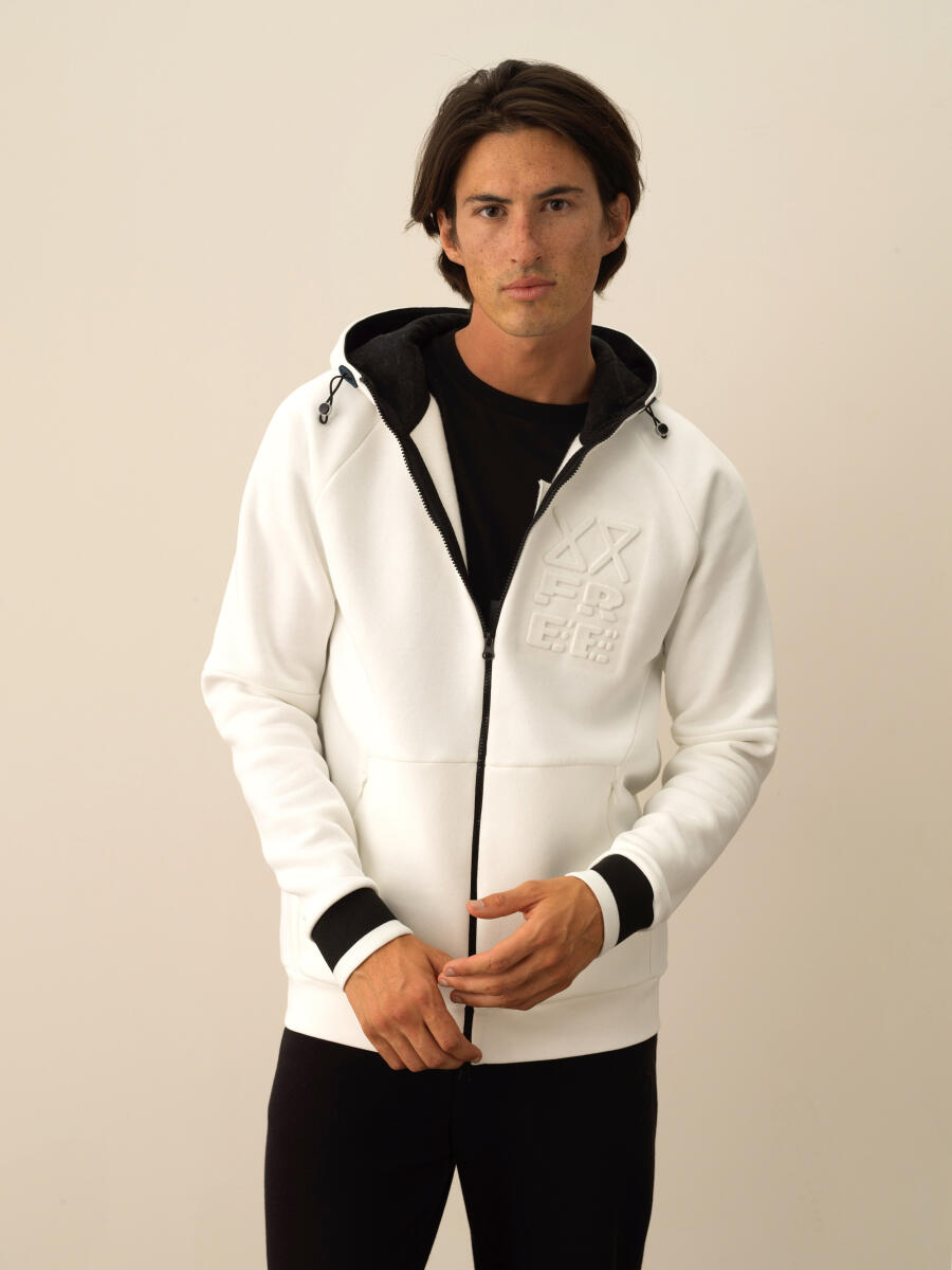 Ekru Regular Fit Kapüşonlu Pamuklu Sweat Mont - 1