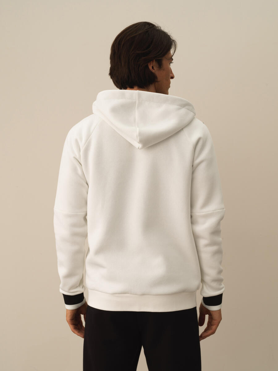 Ekru Regular Fit Kapüşonlu Pamuklu Sweat Mont - 3
