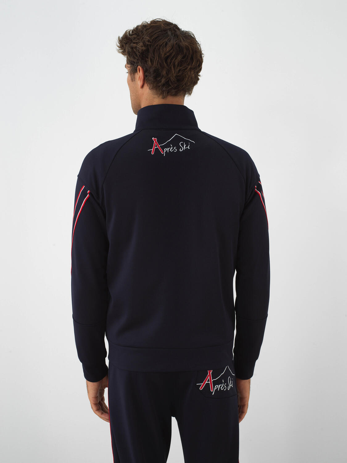 Lacivert Esnek Dokulu Regular Fit Sweatmont - 5