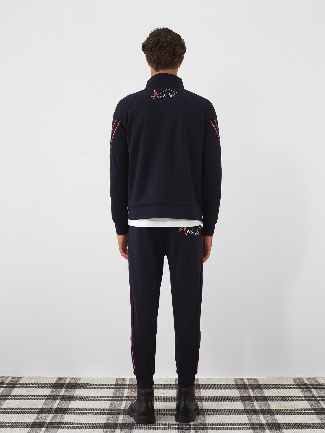 Lacivert Esnek Dokulu Regular Fit Sweatmont - 6